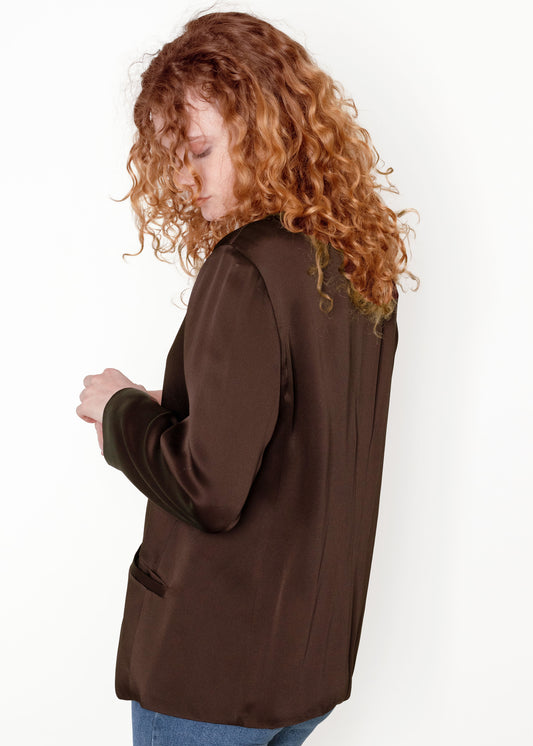 Giorgio Armani Chocolate Brown Blouse - The Kit Vintage