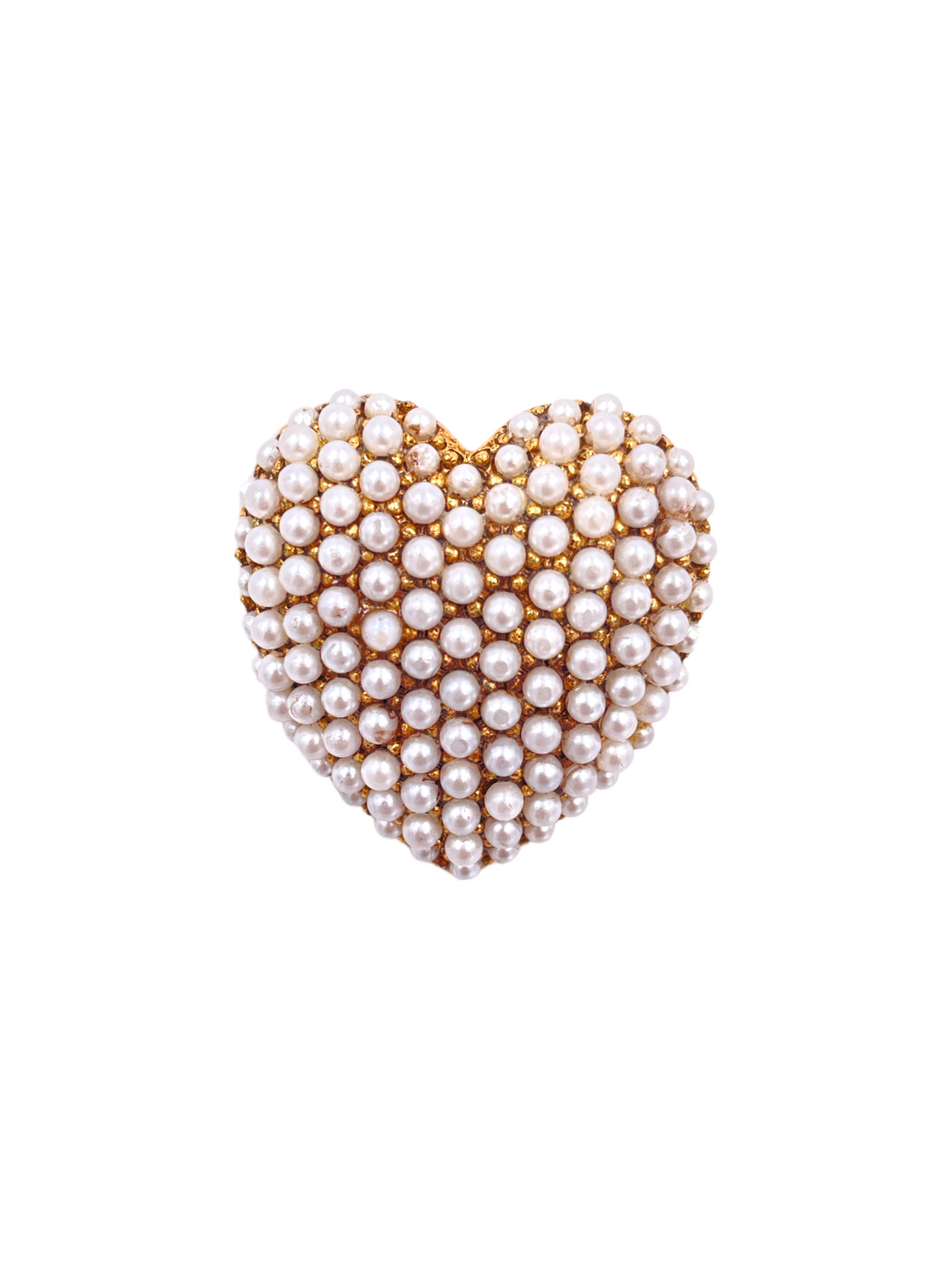 Weiss Pearl Heart Brooch - The Kit Vintage