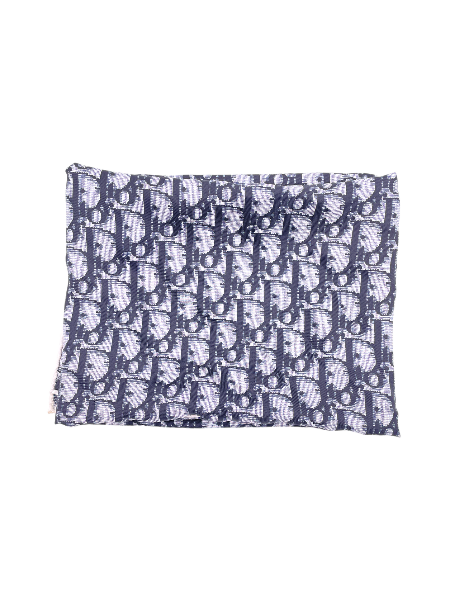 Christian Dior Blue Monogram Silk Scarf - The Kit Vintage