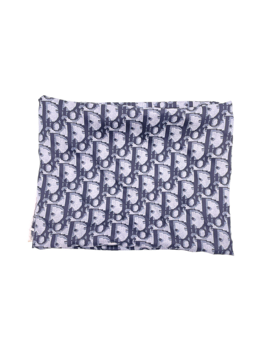Christian Dior Blue Monogram Silk Scarf - The Kit Vintage