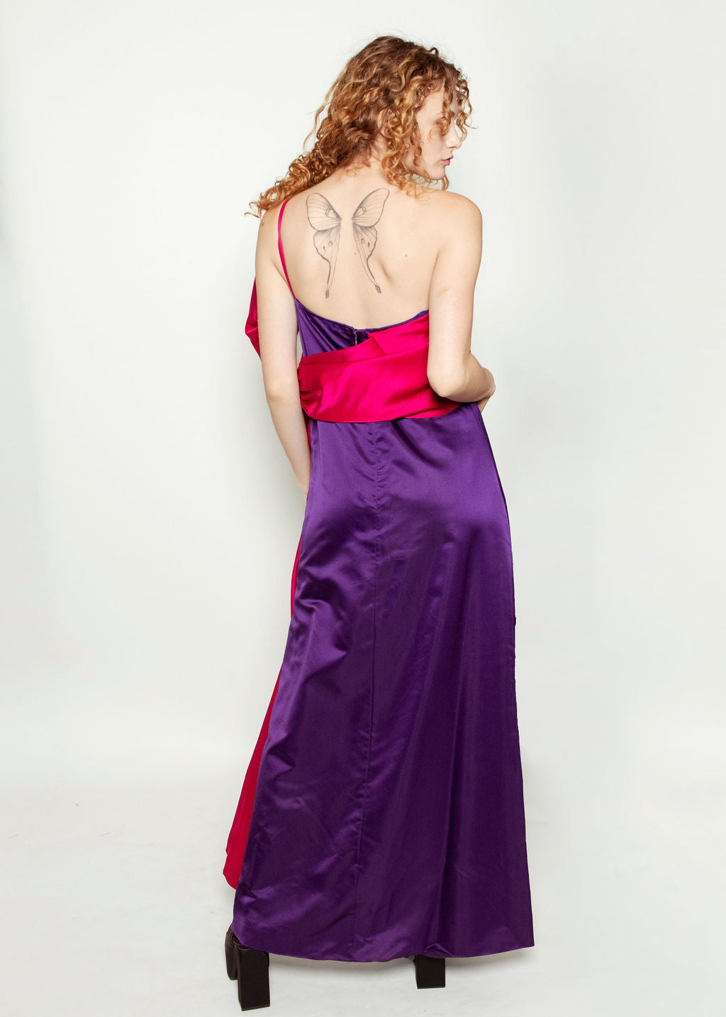 Bill Blass for Amen Wardy Spring 1984 One Shoulder Silk Bow Dress - The Kit Vintage