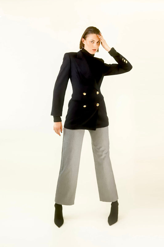 Byblos Gray Wool Pants - The Kit Vintage