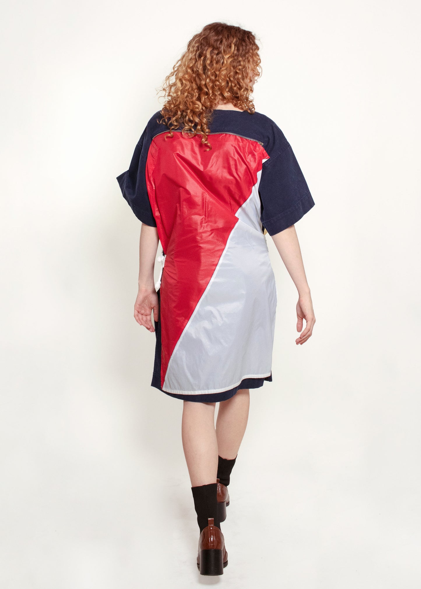 Courreges Navy Denim Zipper Dress with Pockets - The Kit Vintage