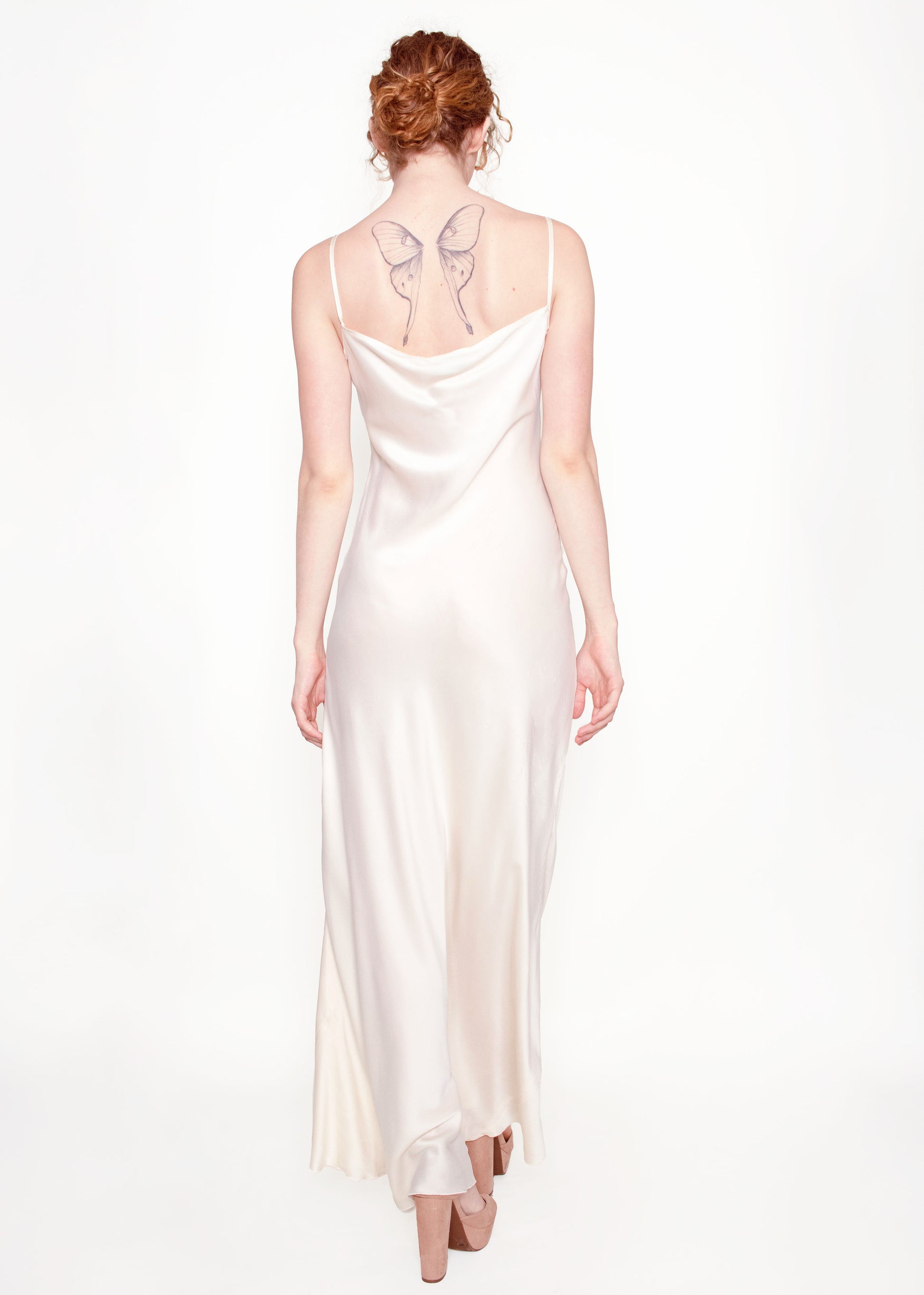 Jane Booke Silk Ivory Cinched Bust Slip Dress - The Kit Vintage
