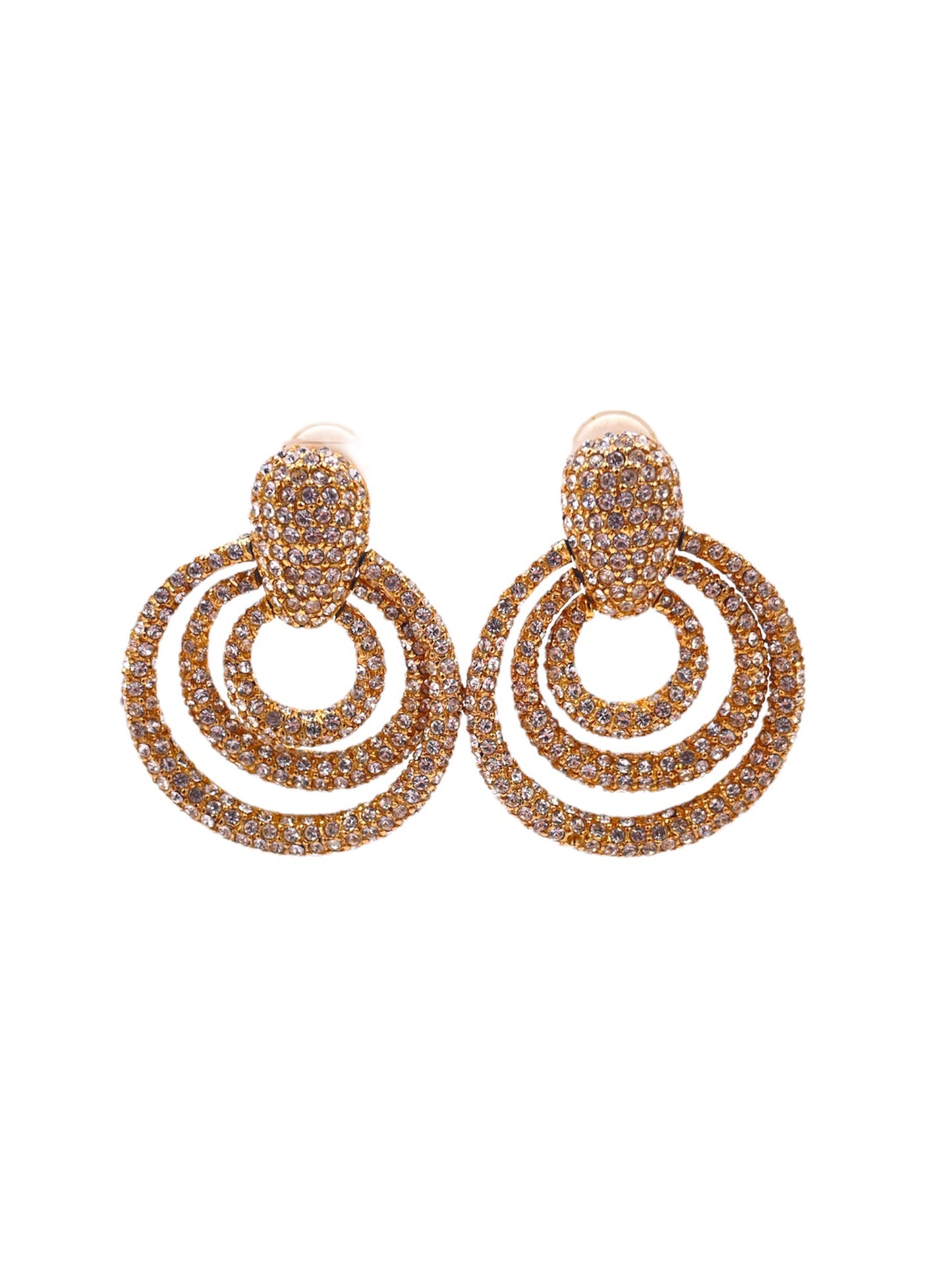 Ciner Multi Hoop Rhinestone Earrings