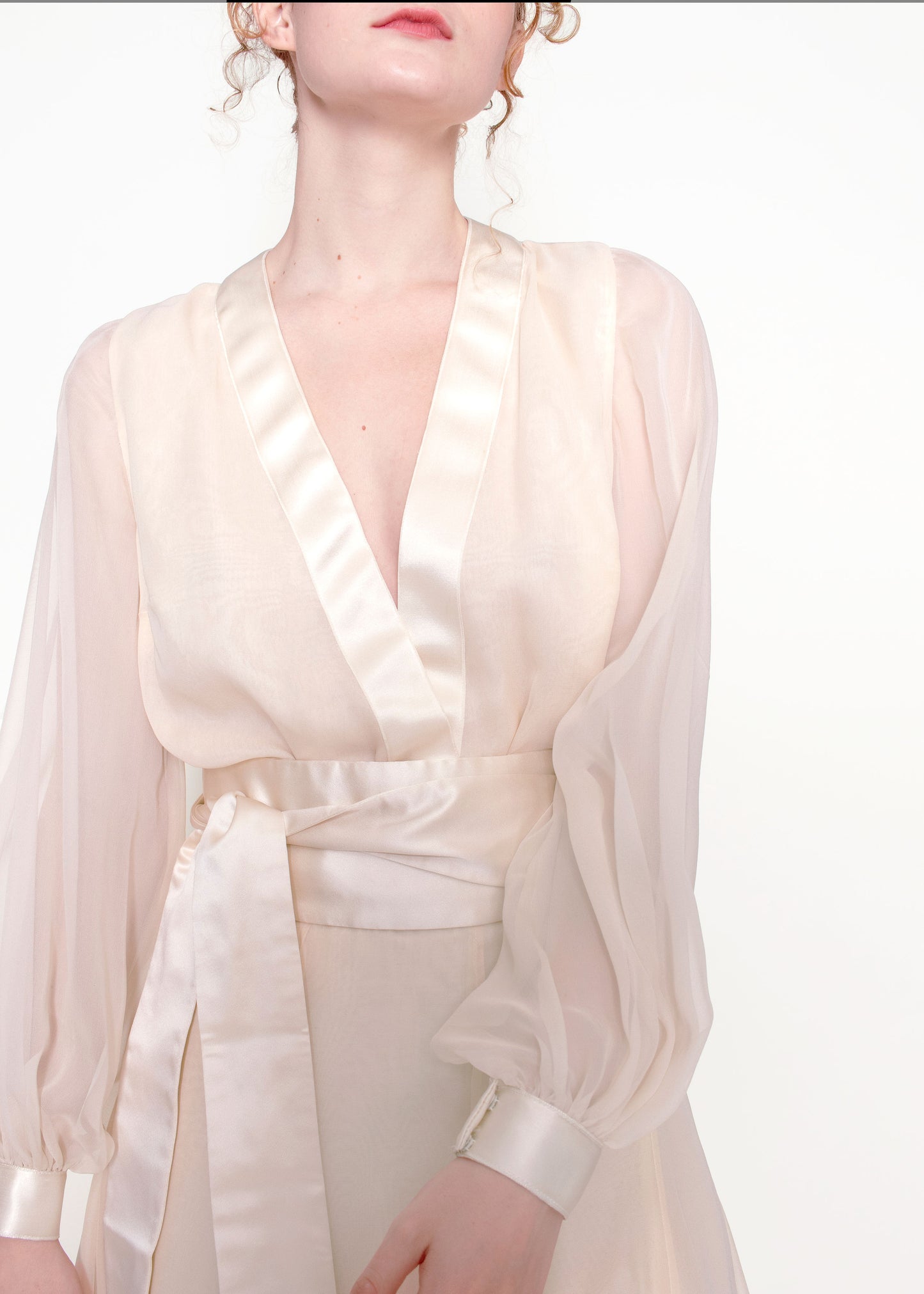 Estevez Silk Chiffon Skirt Set W/ Belt