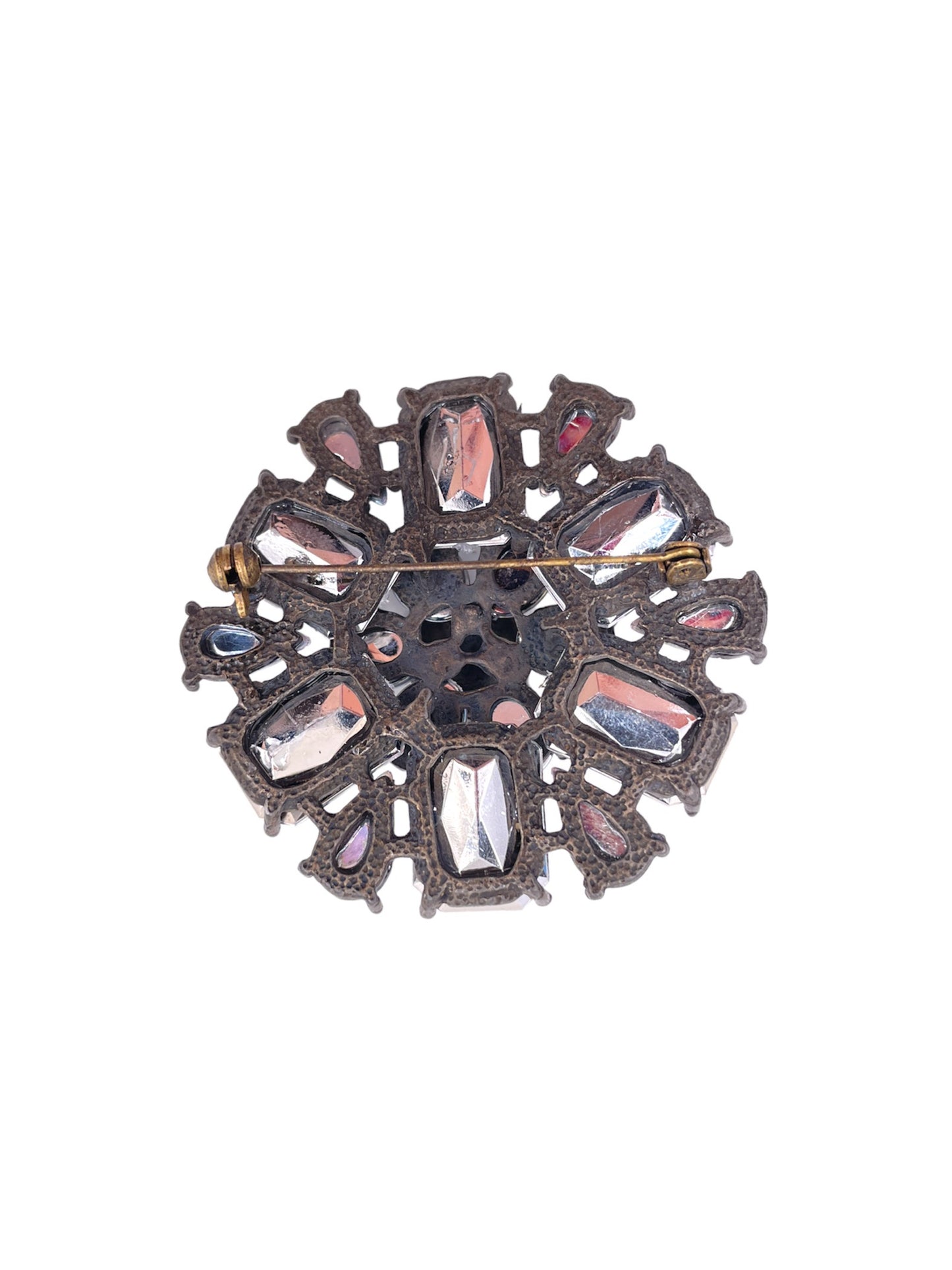 Large Crystal Flower Brooch