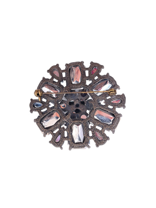 Large Crystal Flower Brooch - The Kit Vintage