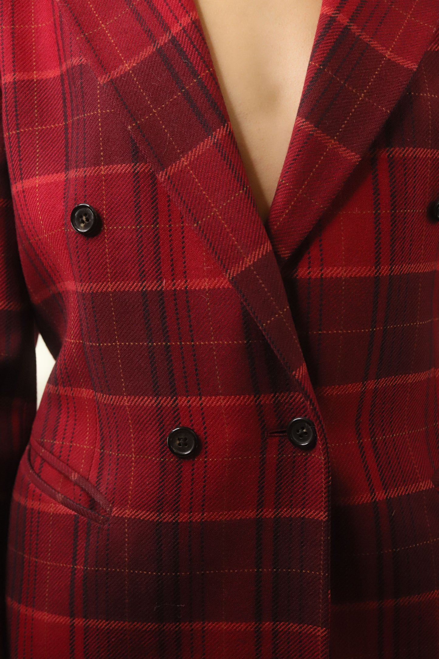 Salvatore Ferragamo 3-Piece Red Plaid Suit