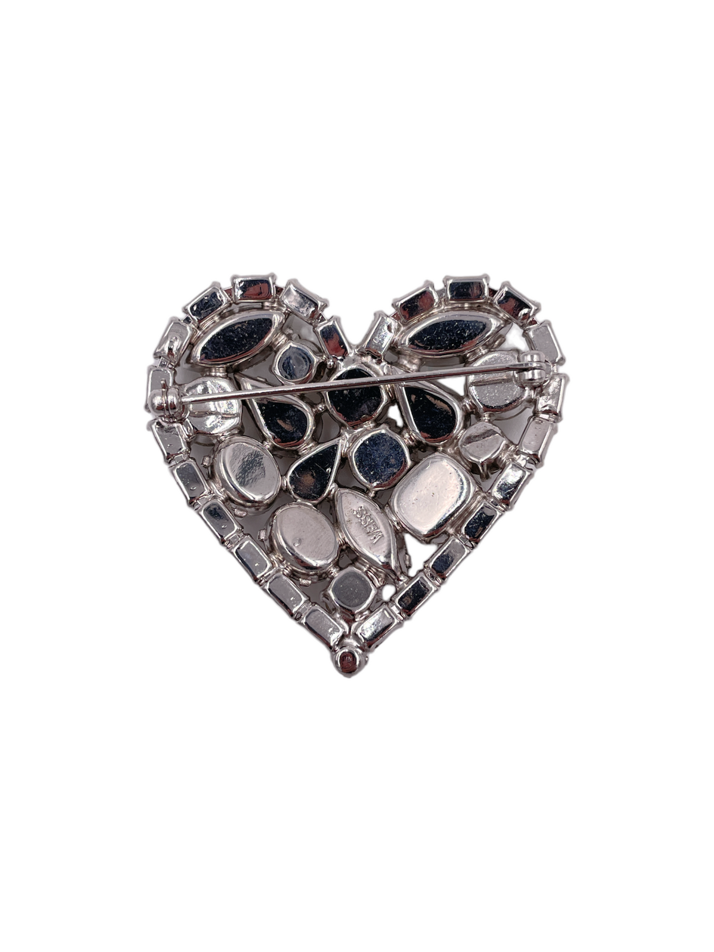 Weiss Crystal Heart Brooch - The Kit Vintage