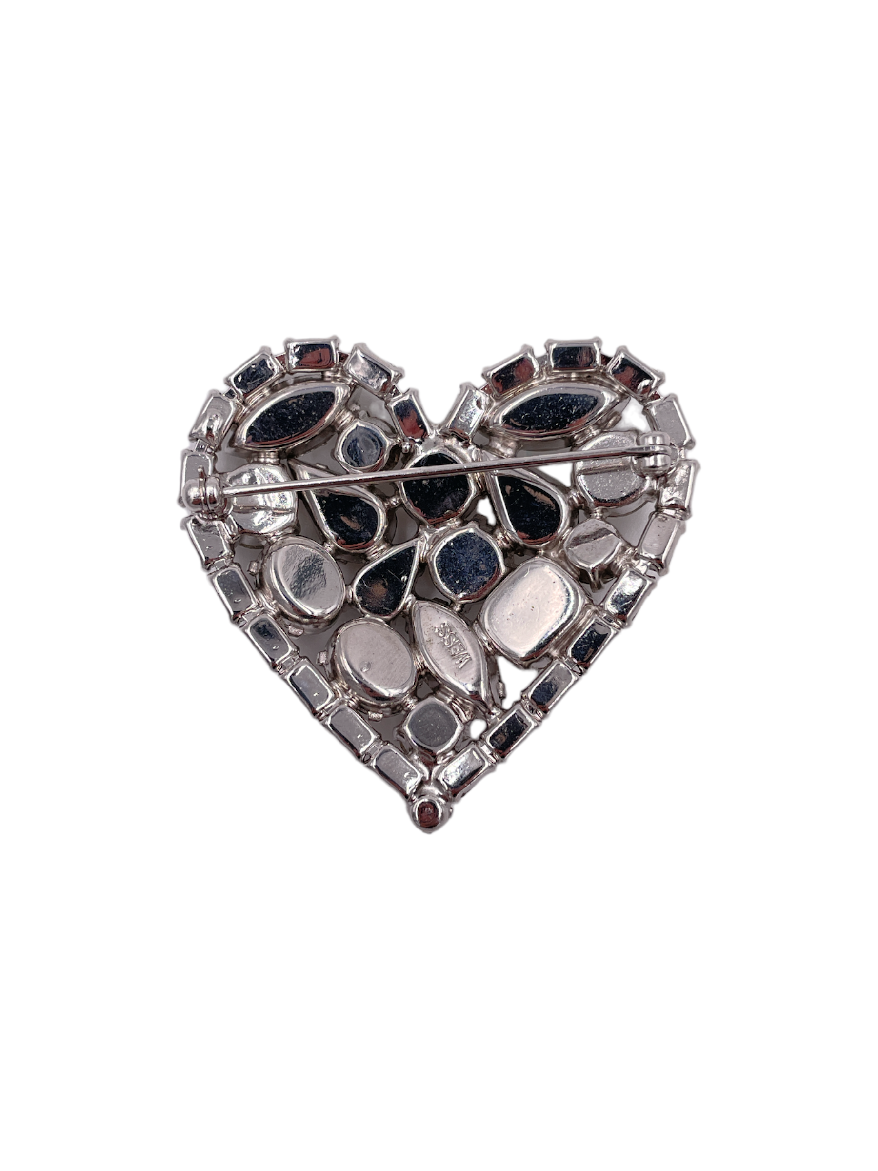 Weiss Crystal Heart Brooch - The Kit Vintage