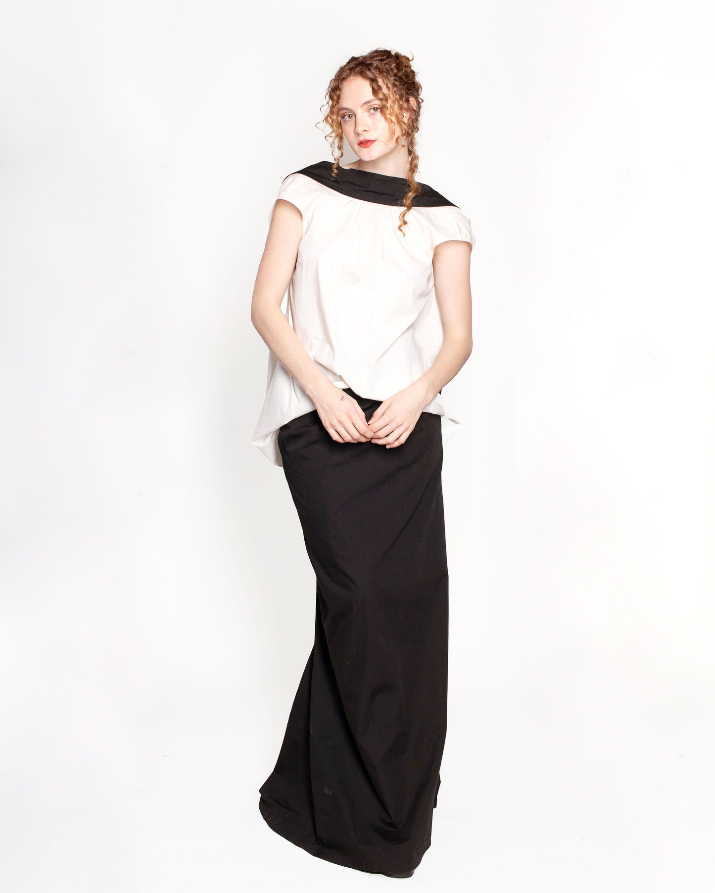 Dries Van Noten Black/White Open Back Gown