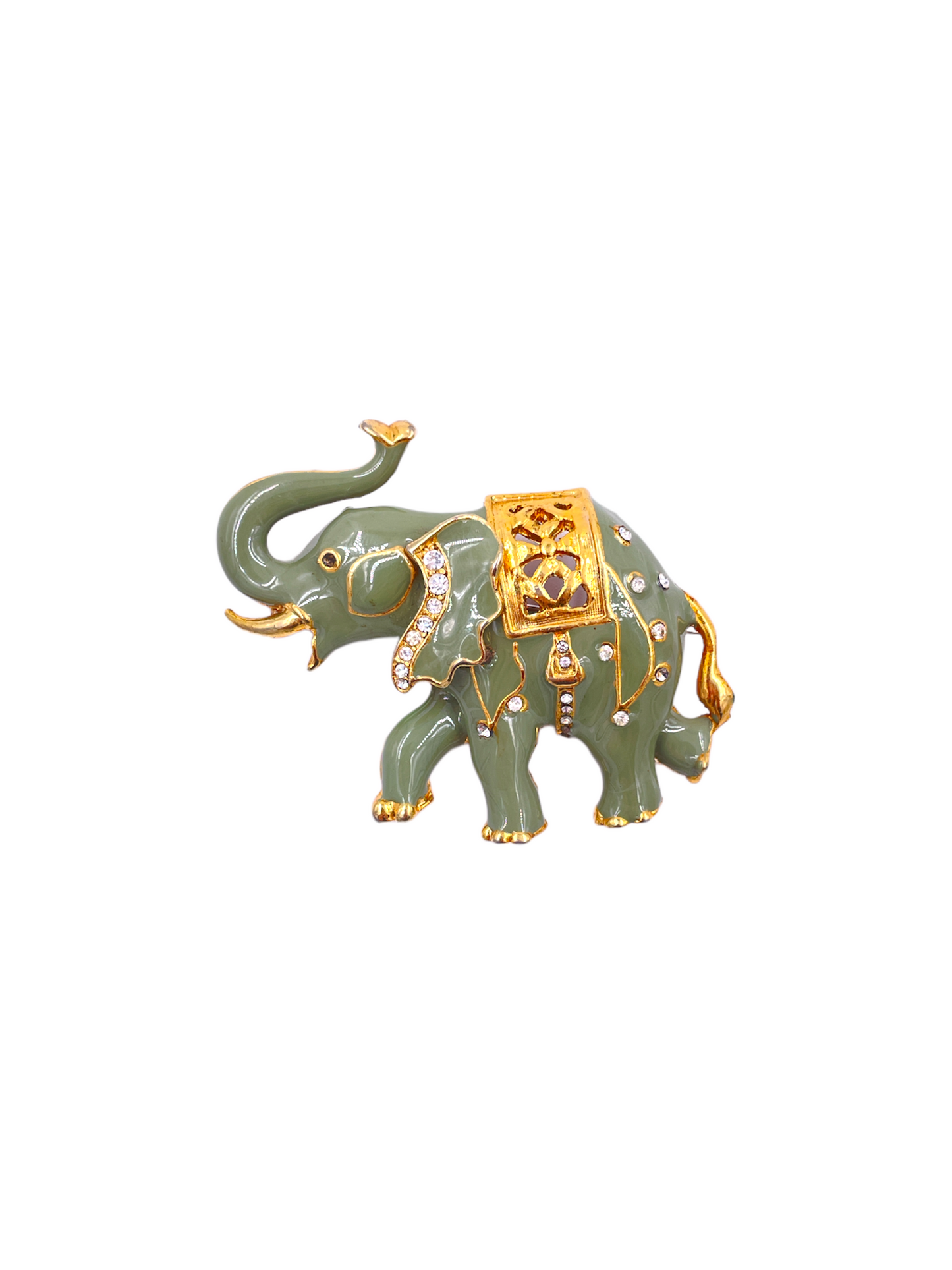 Elephant Enamel Brooch