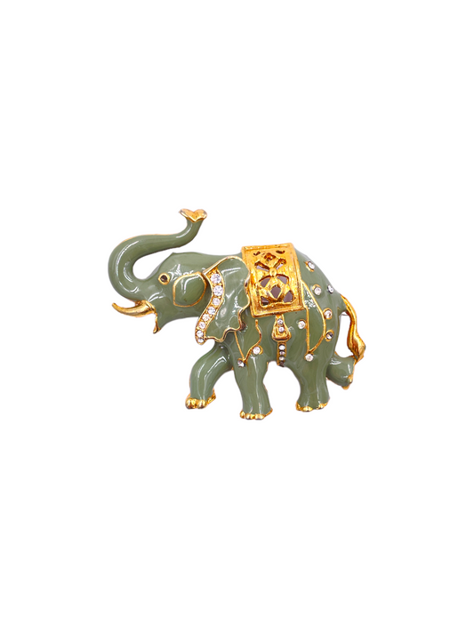 Elephant Enamel  Brooch