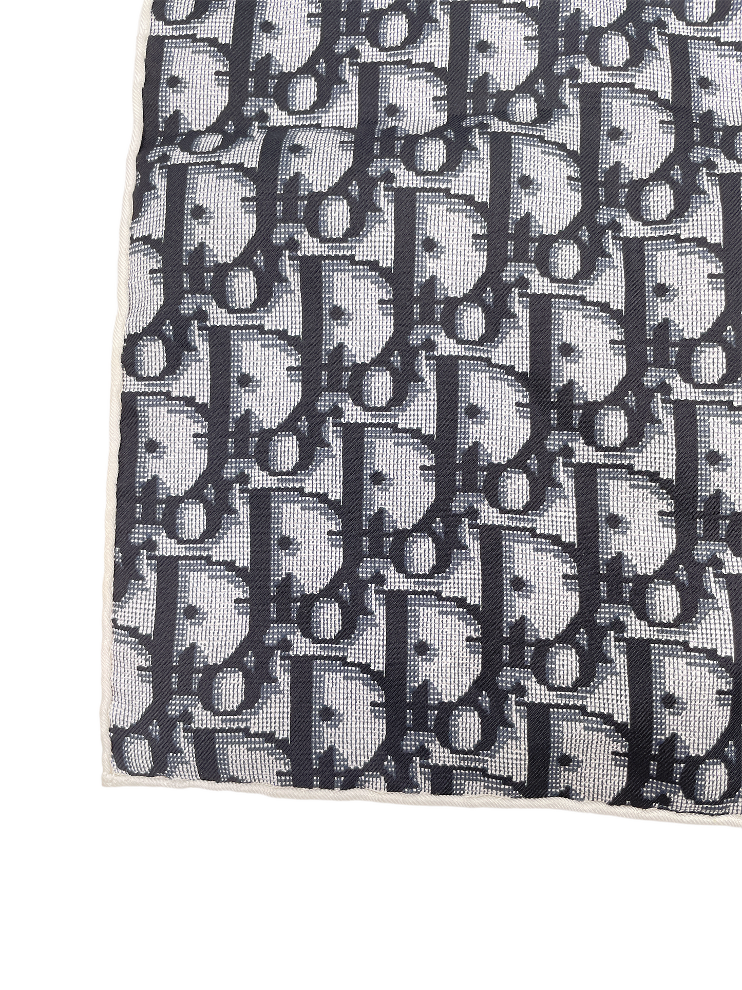 Christian Dior Blue Monogram Silk Scarf - The Kit Vintage