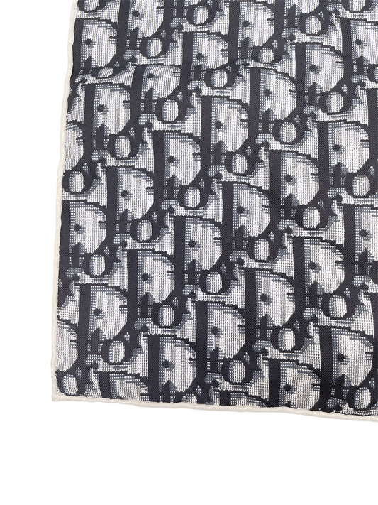 Christian Dior Blue Monogram Silk Scarf - The Kit Vintage