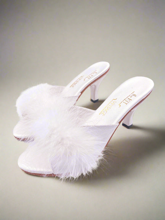 The Kit Vintage 1950's Style Marabou Feather Heel - The Kit Vintage