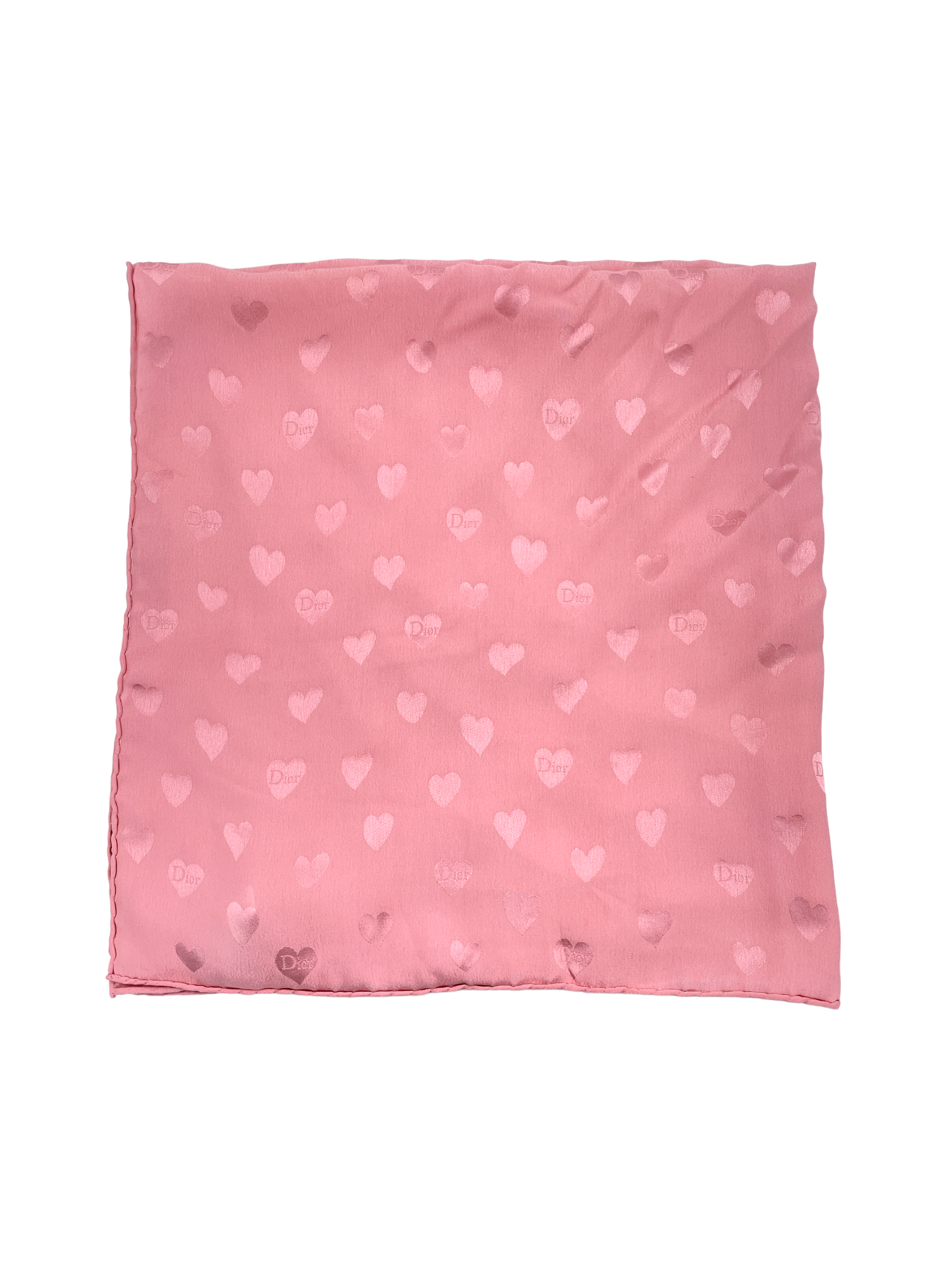 Christian Dior Pink Heart Silk Scarf - The Kit Vintage