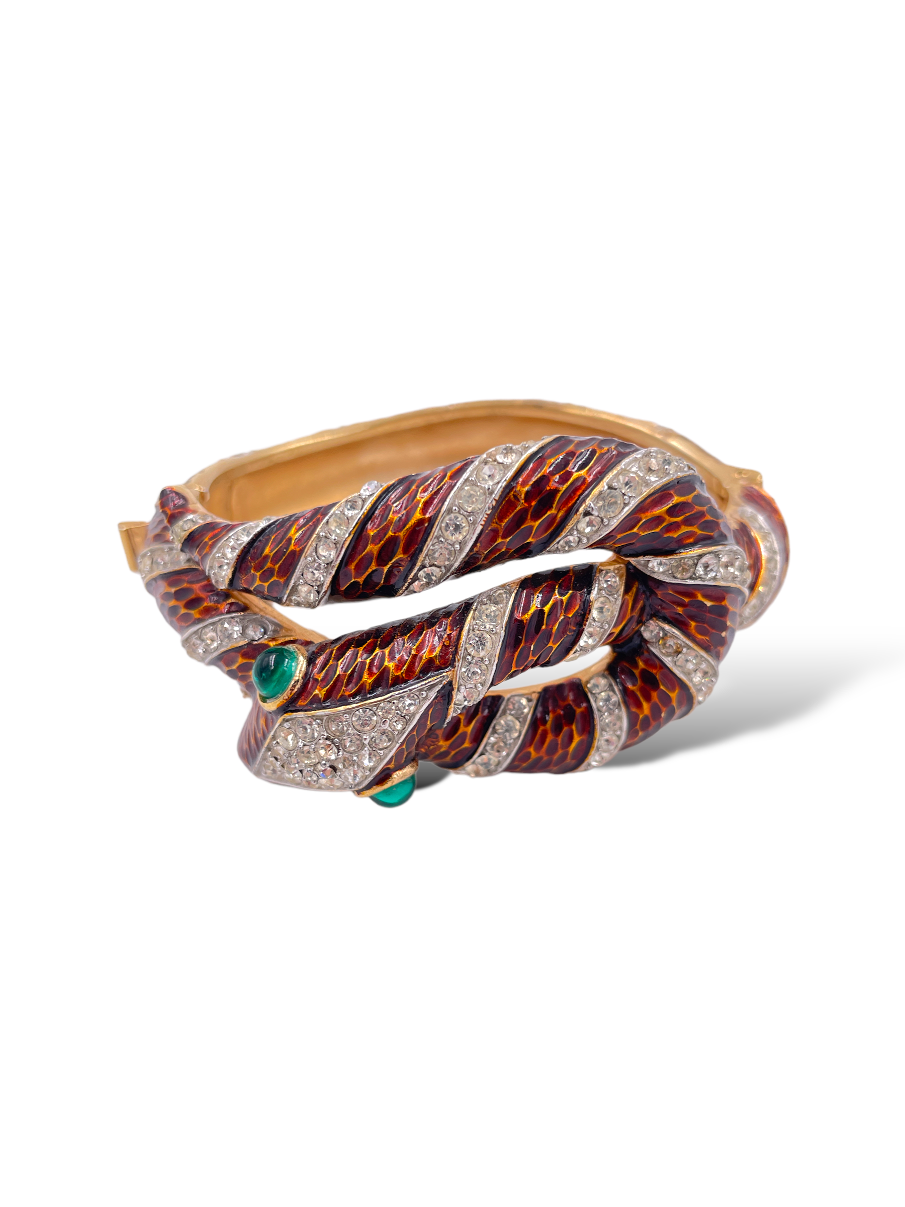 Trifari 1968 Garden of Eden Enamel Snake Bracelet - The Kit Vintage