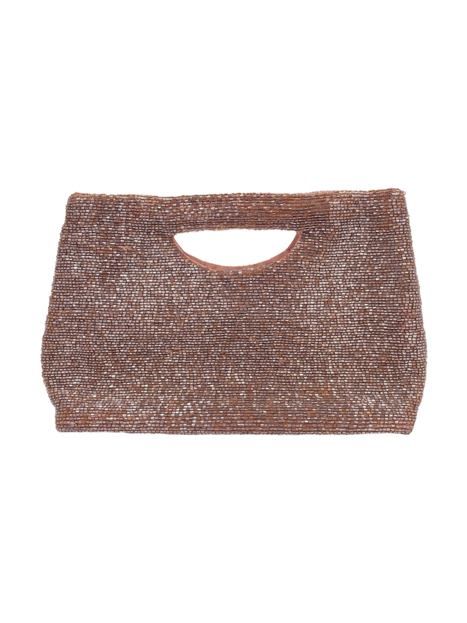 Brown Beaded Clutch Purse - The Kit Vintage