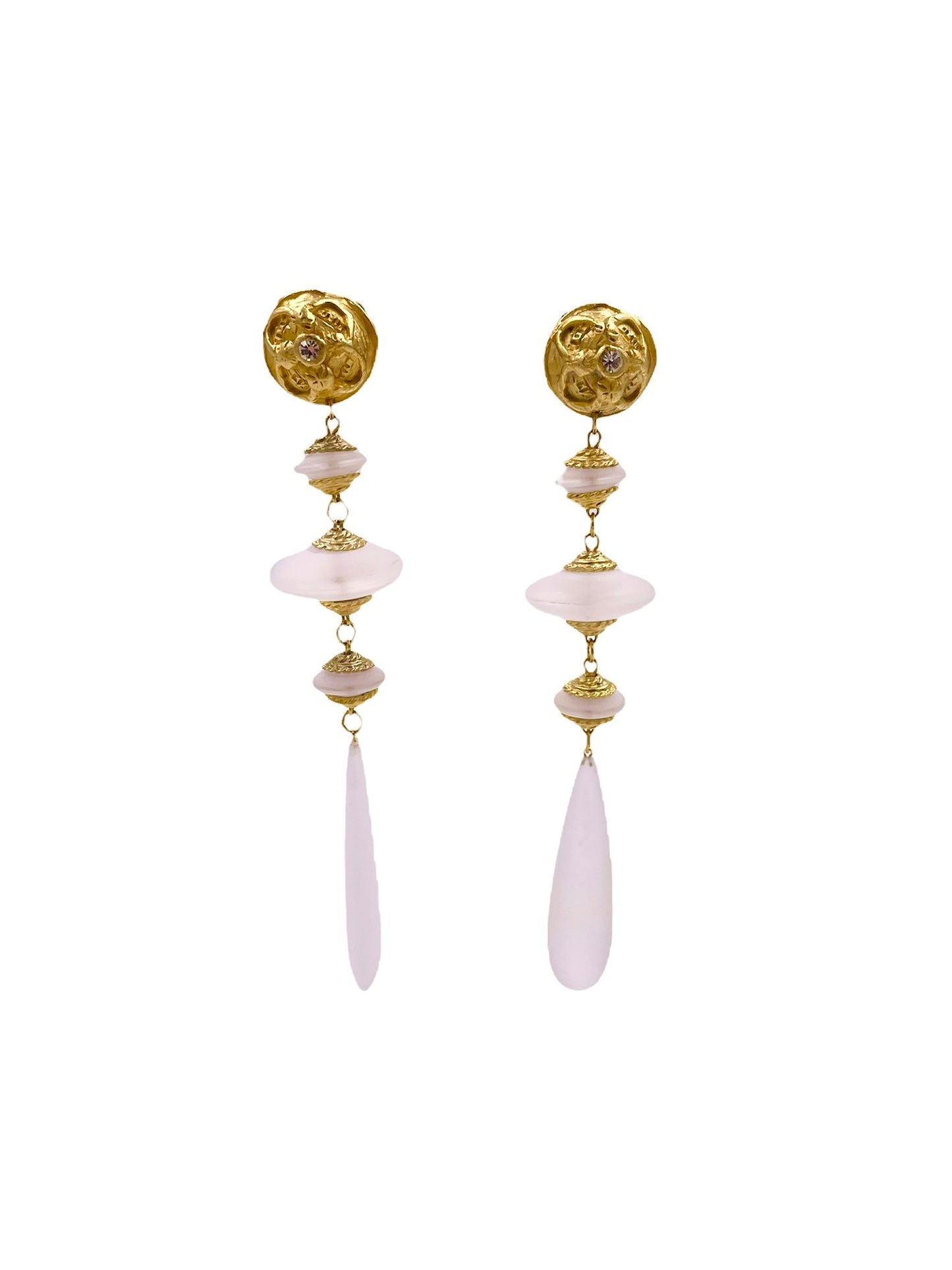 Vintage Lucite & Gold Drop Earrings - The Kit Vintage