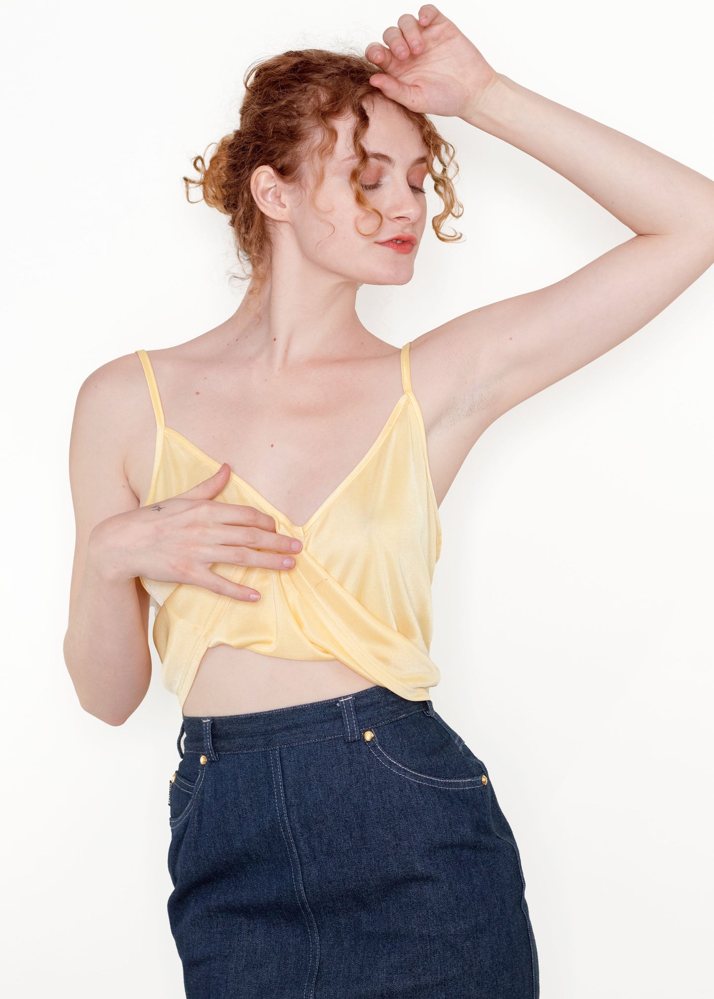 Yellow V Neck Camisole - The Kit Vintage