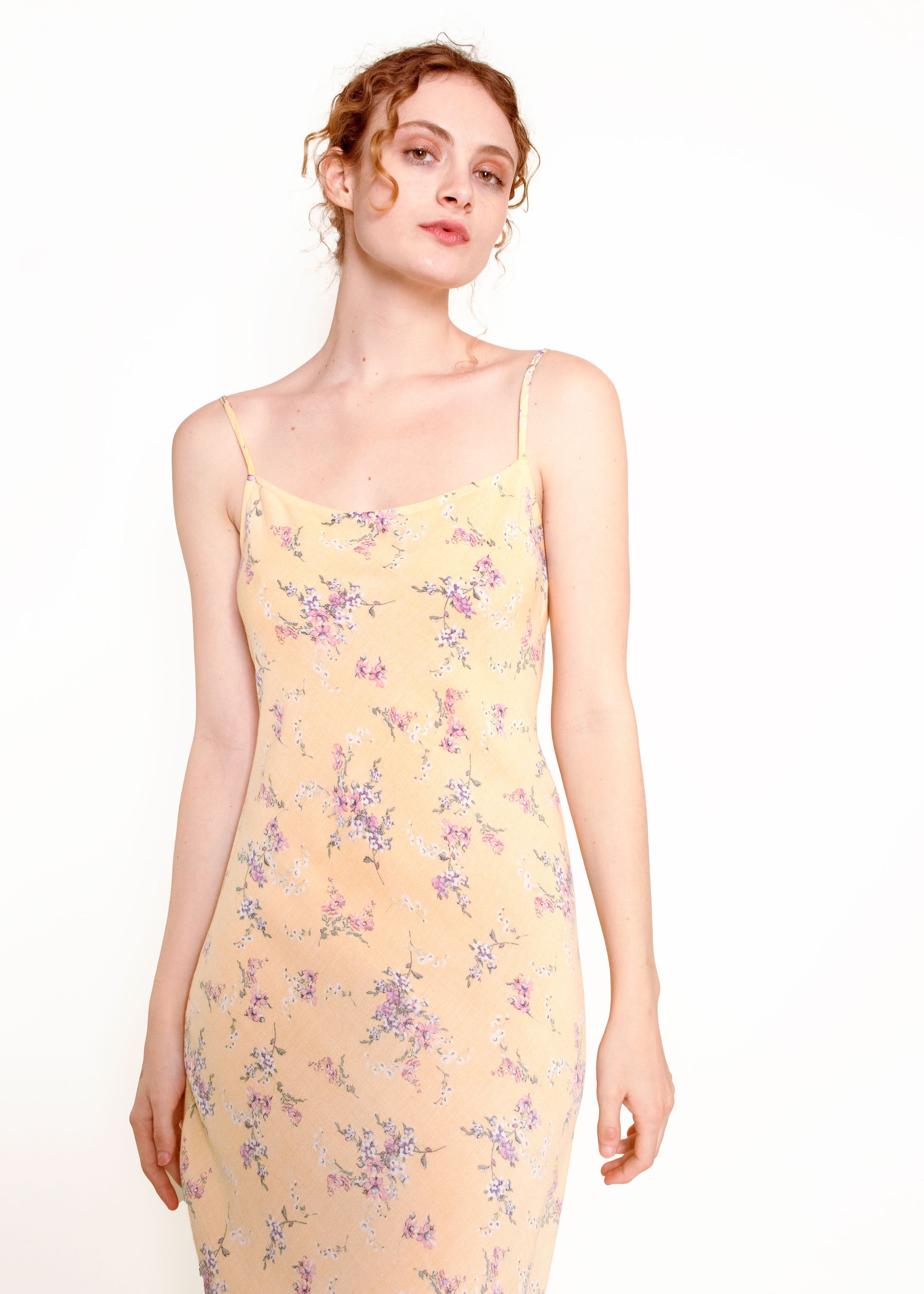 Jane Booke Yellow Flower Slip Dress - The Kit Vintage