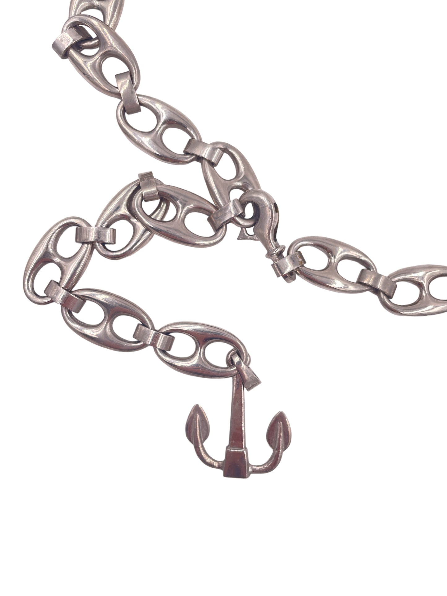 Gucci 1970's Silver Metal Anchor Belt