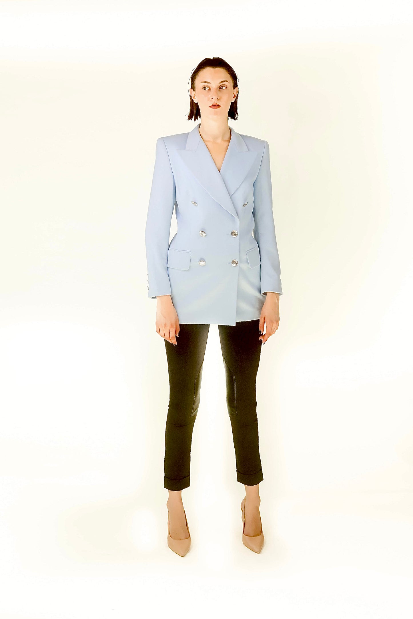 Escada Baby Blue Wool Blazer