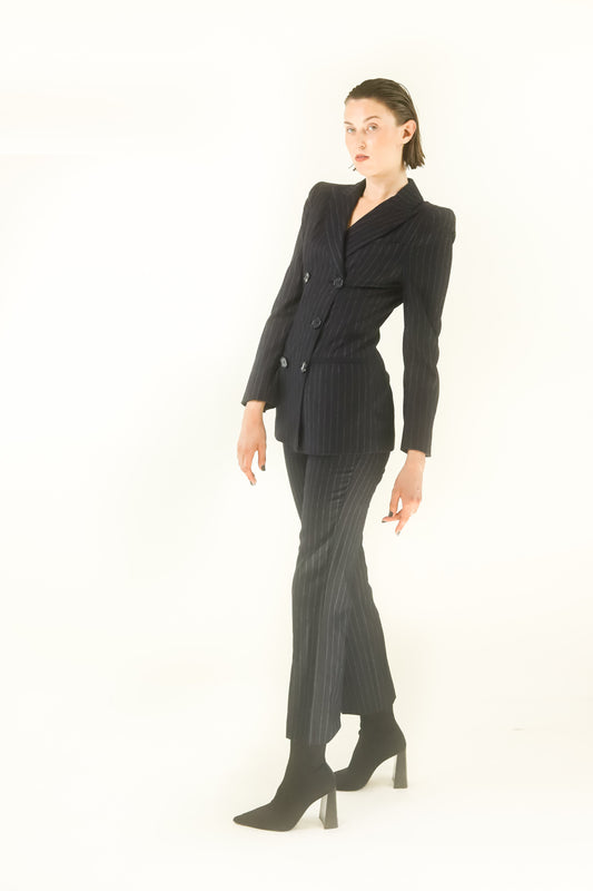 Angelo Muzillo Embroidered Dragon Striped Suit - The Kit Vintage