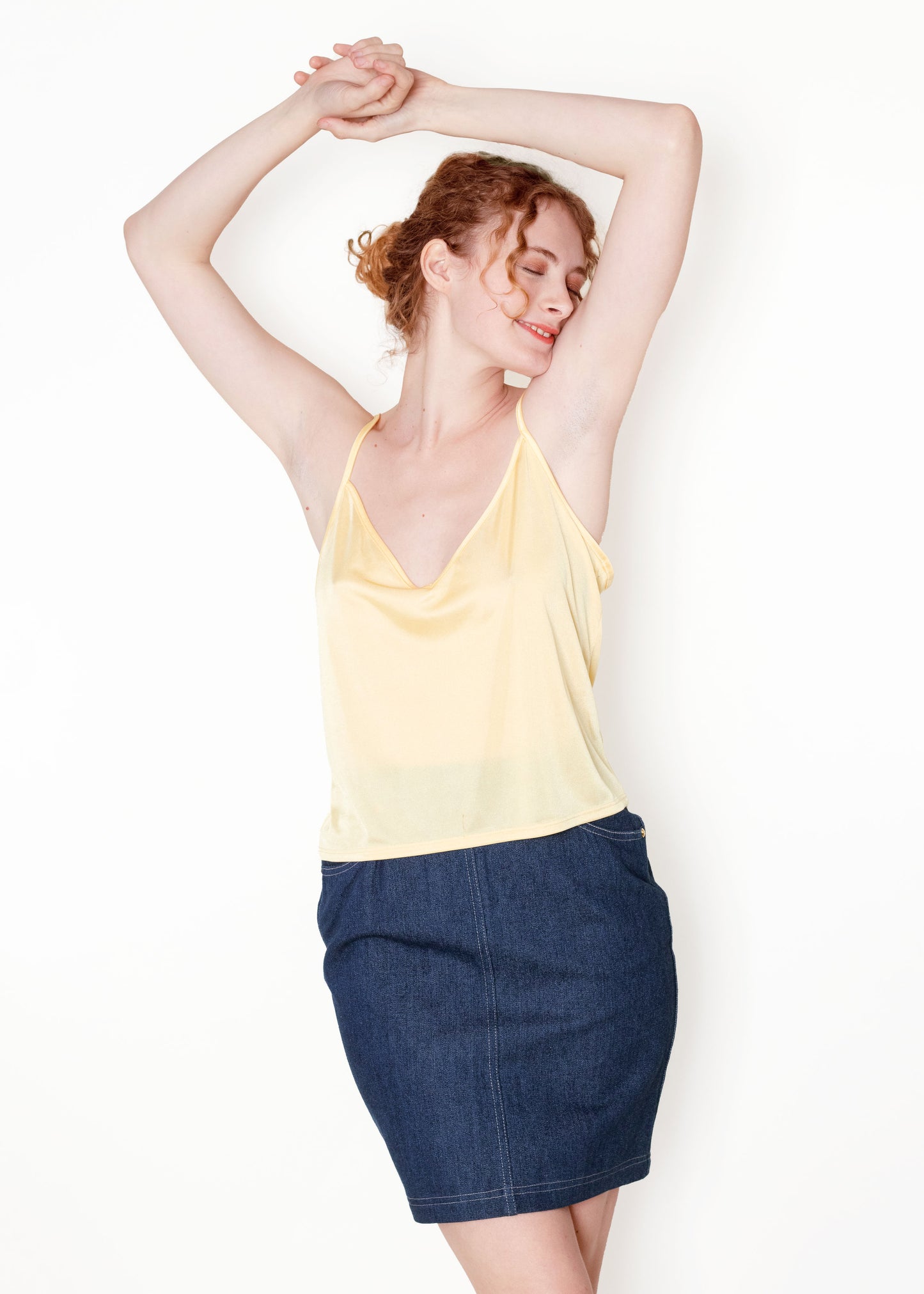 Yellow V Neck Camisole - The Kit Vintage