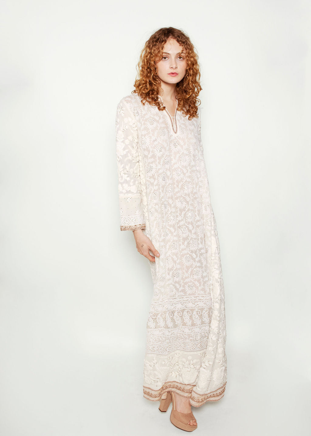 White Vintage Embroidered Caftan The Kit Vintage White Vintage Embroidered Caftan The Kit Vintage