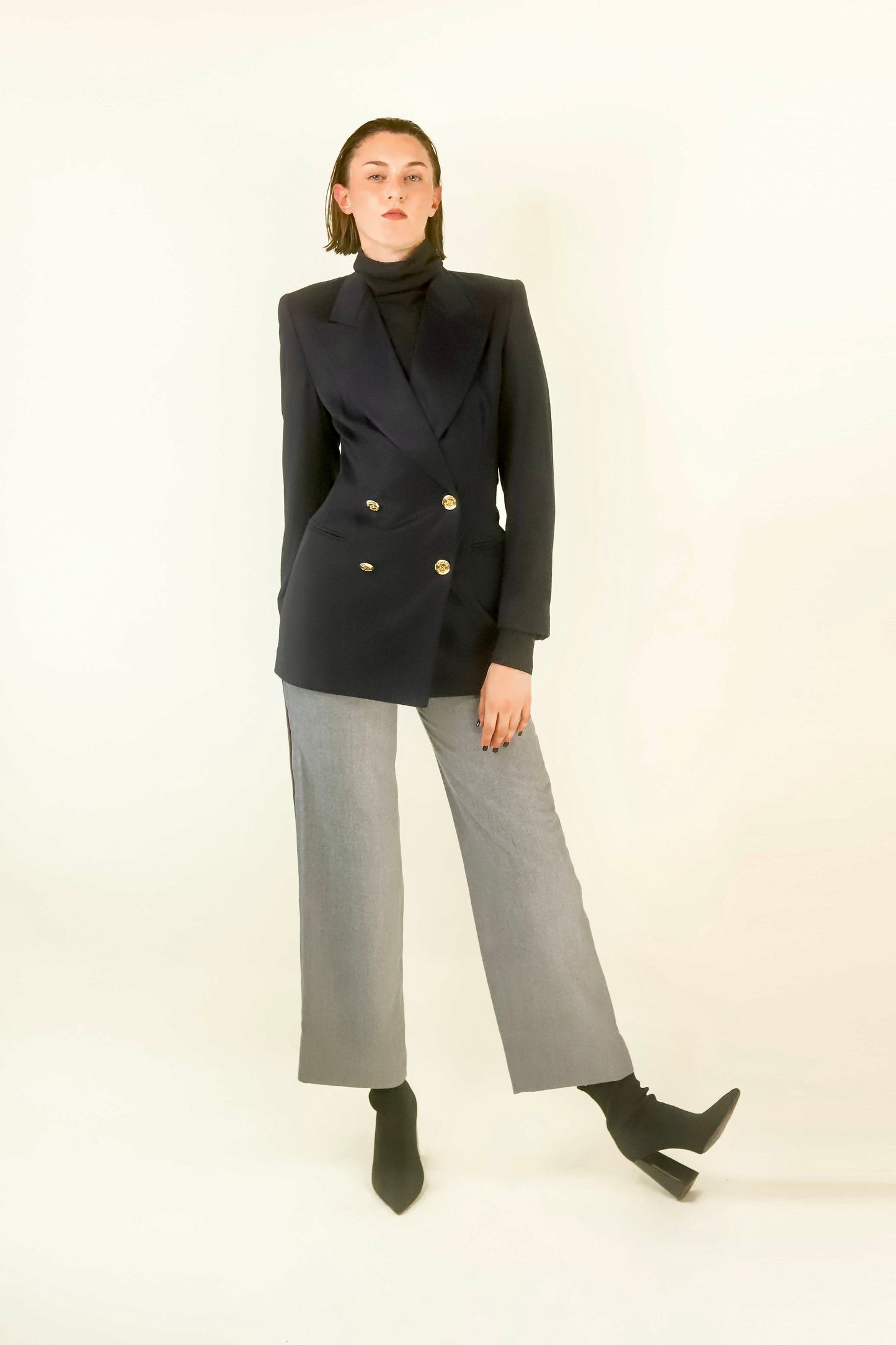 Escada Wool Black Blazer - The Kit Vintage