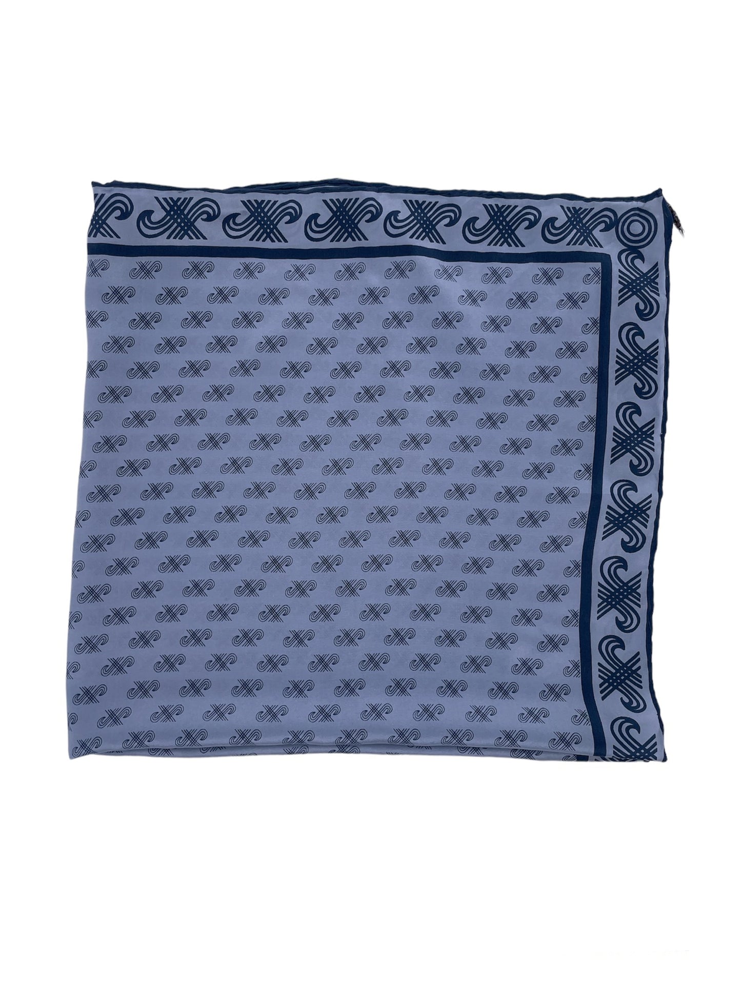 Jaeger Blue Print Silk Scarf - The Kit Vintage