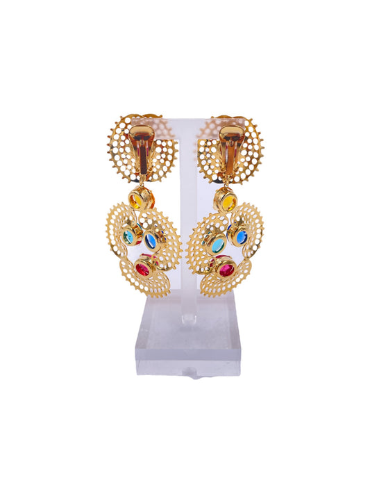 Vintage Moroccan Style Stone Drop Earrings - The Kit Vintage