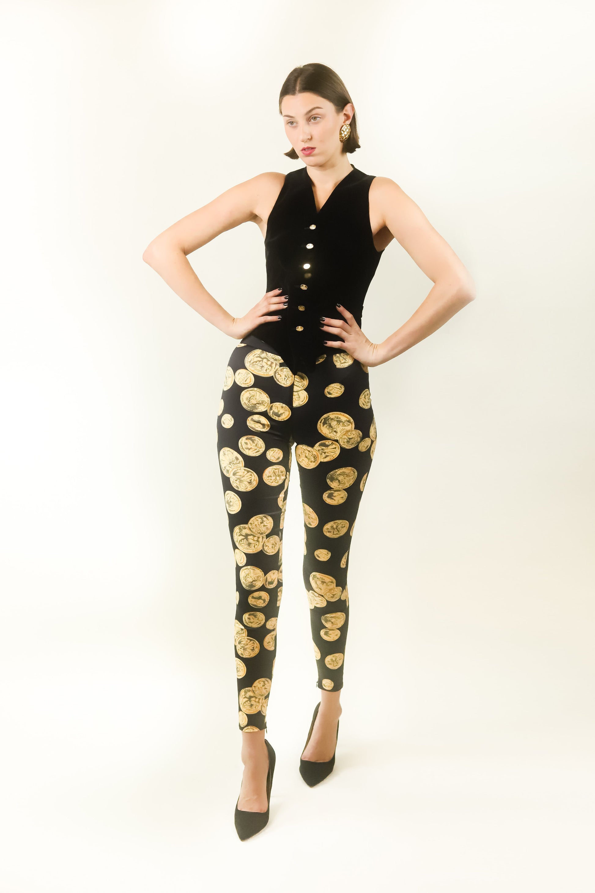 D&G Satin Coin Print Pants - The Kit Vintage