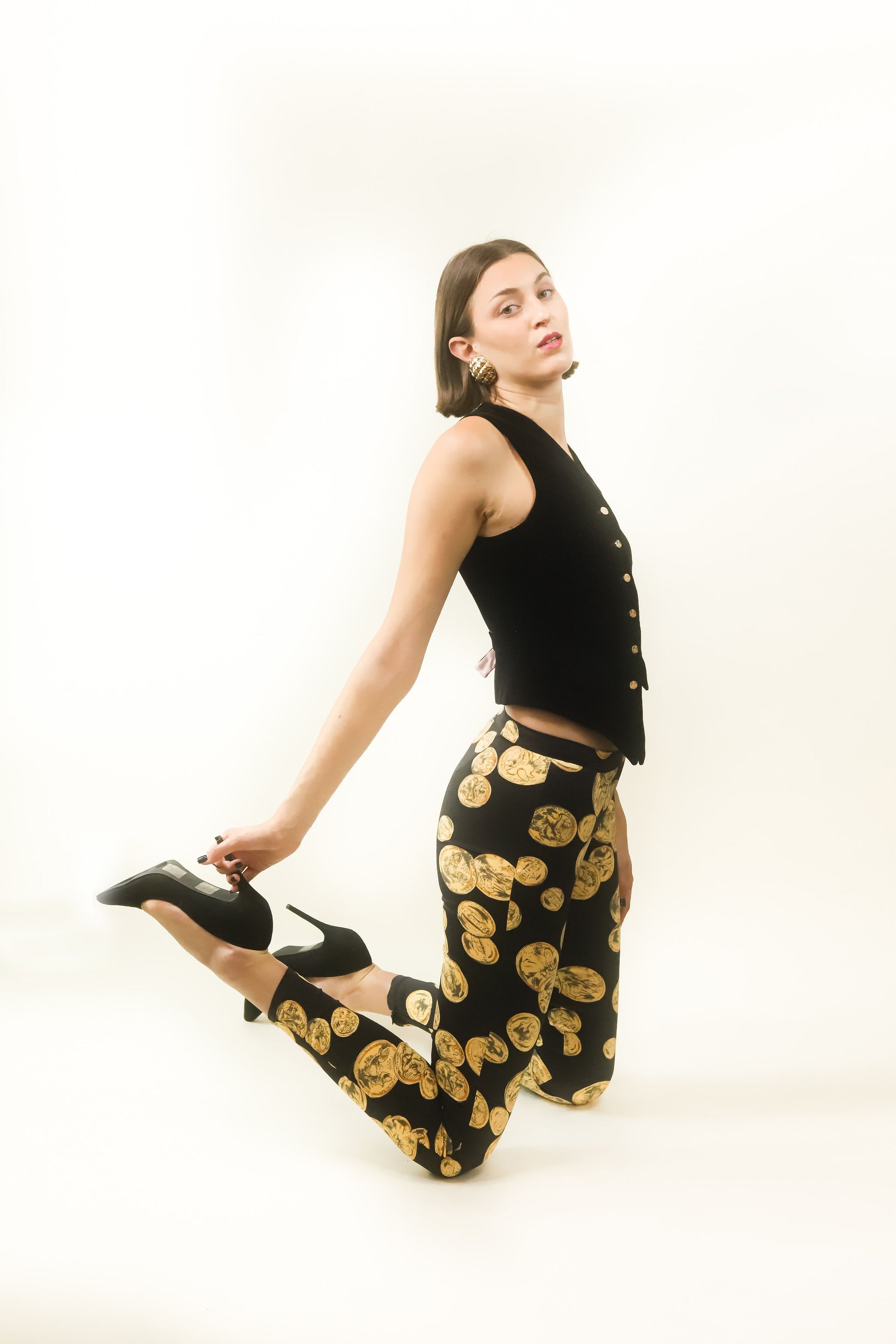 D&G Satin Coin Print Pants - The Kit Vintage
