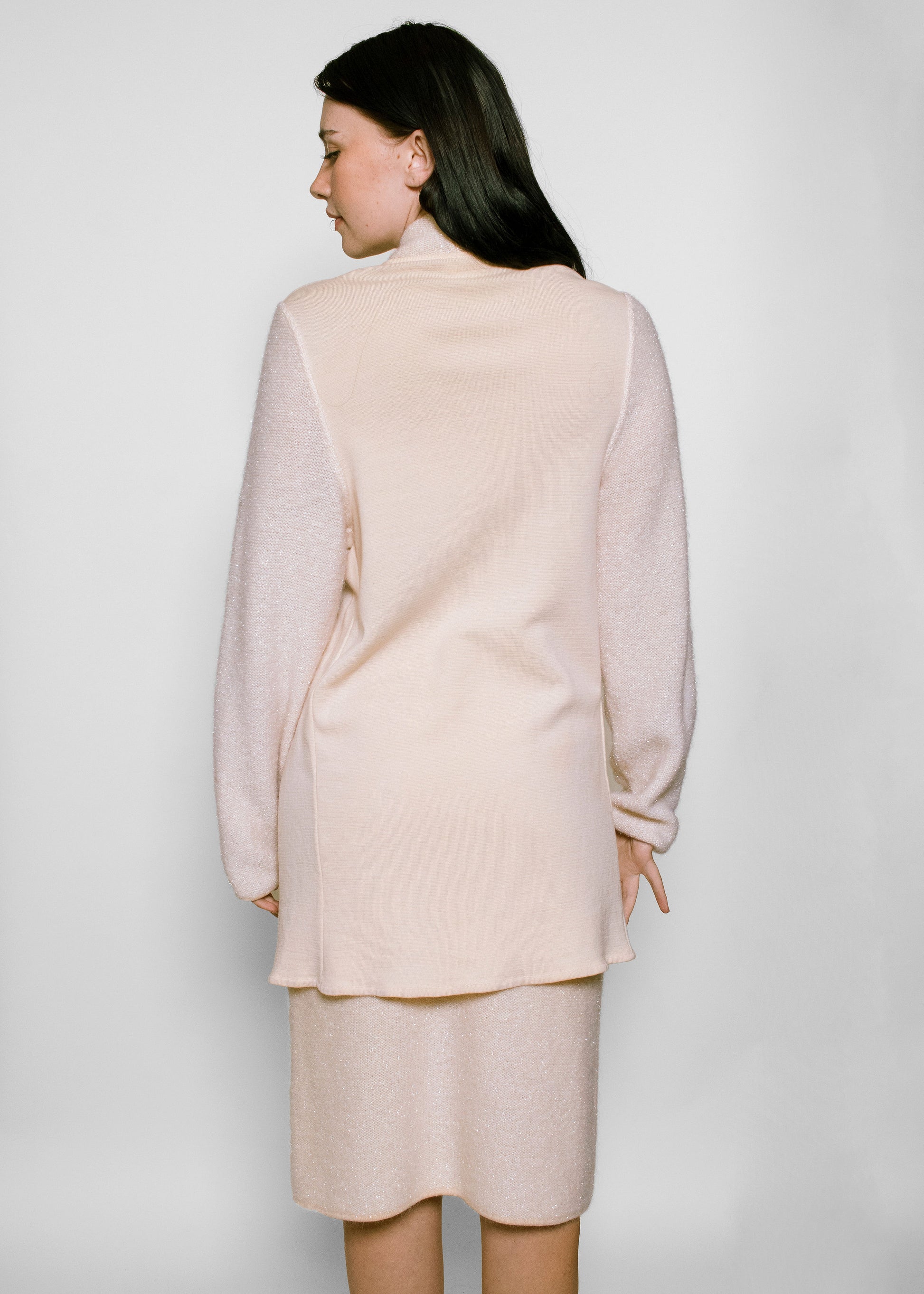 Courreges Cream Sparkle Cardigan Sweater - The Kit Vintage