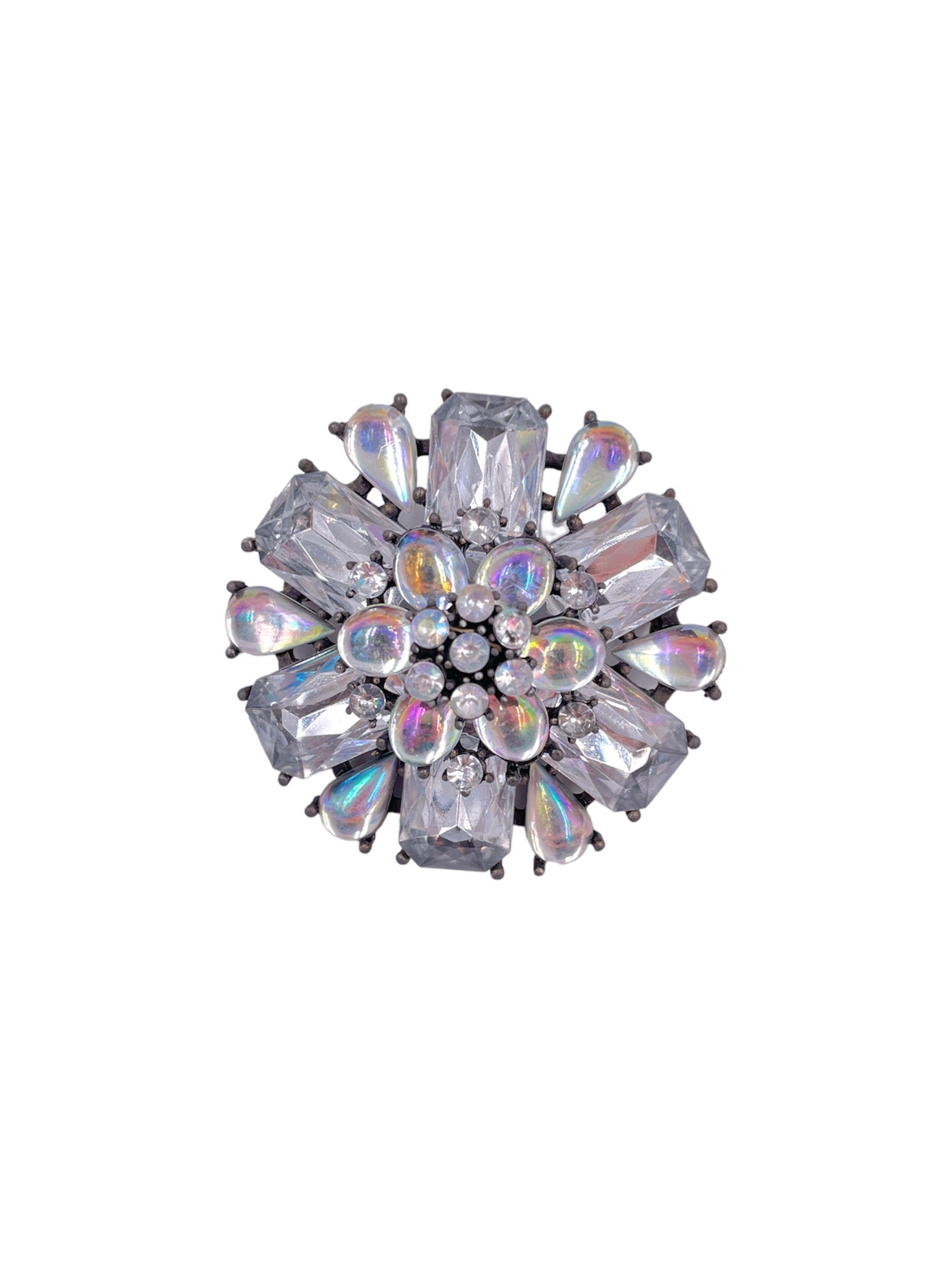 Large Crystal Flower Brooch - The Kit Vintage