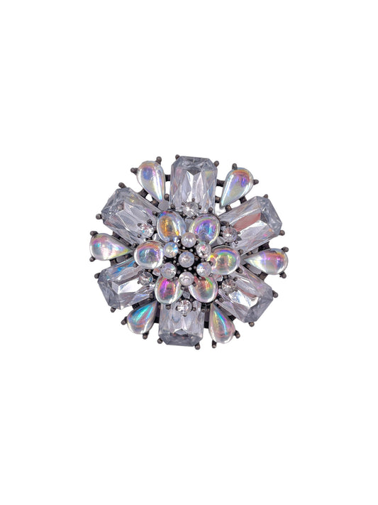 Large Crystal Flower Brooch - The Kit Vintage
