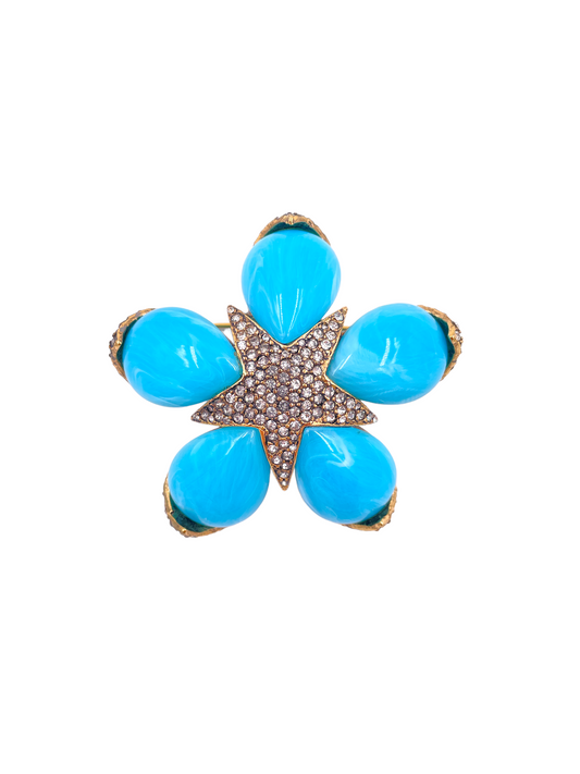 Ciner Turqoise Brooch - The Kit Vintage