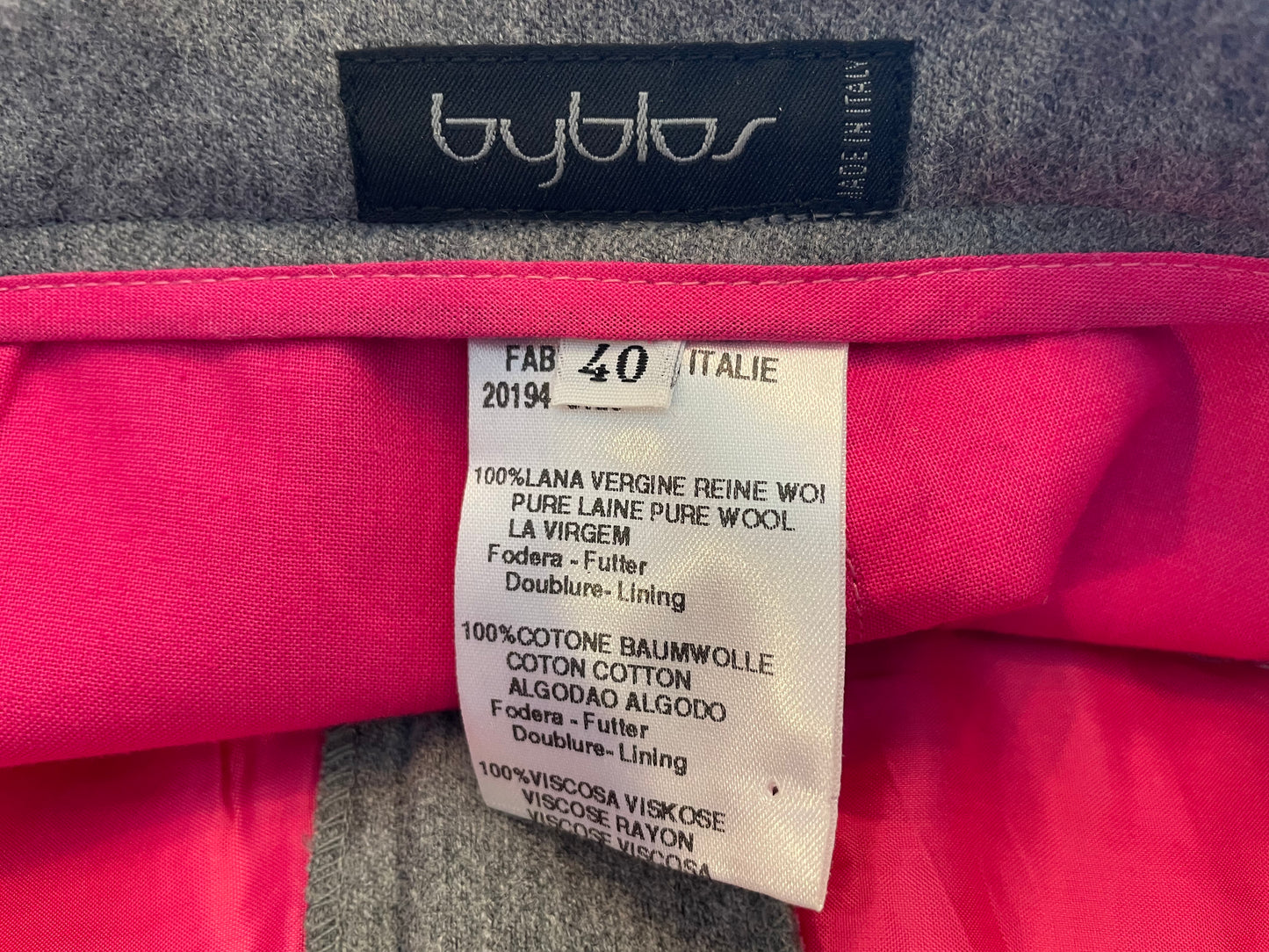 Byblos Gray Wool Pants - The Kit Vintage