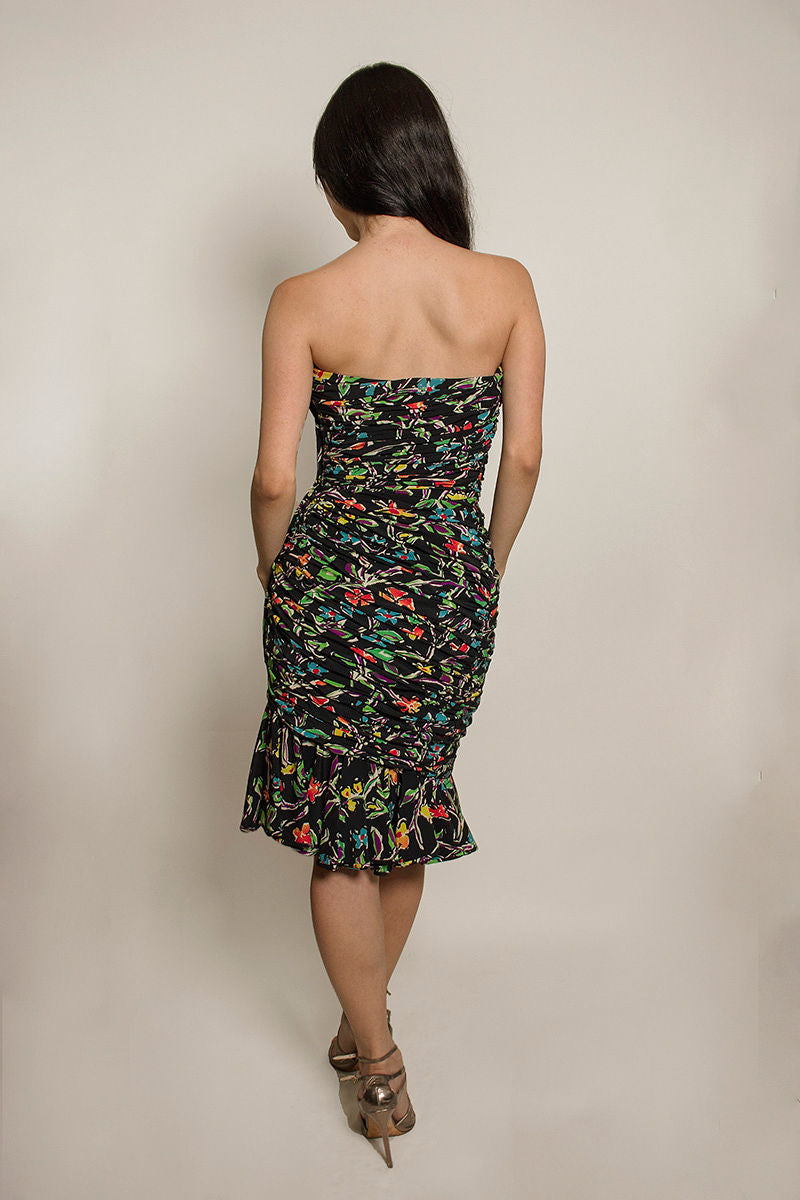Ungaro Strapless Silk Dress - The Kit Vintage