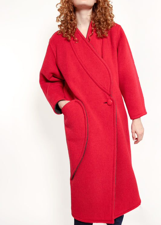 Courreges Red Wool Coat - The Kit Vintage