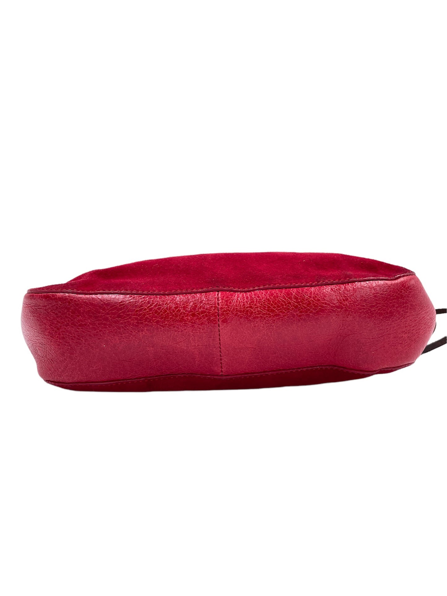 D&G Red Leather and Suede Purse