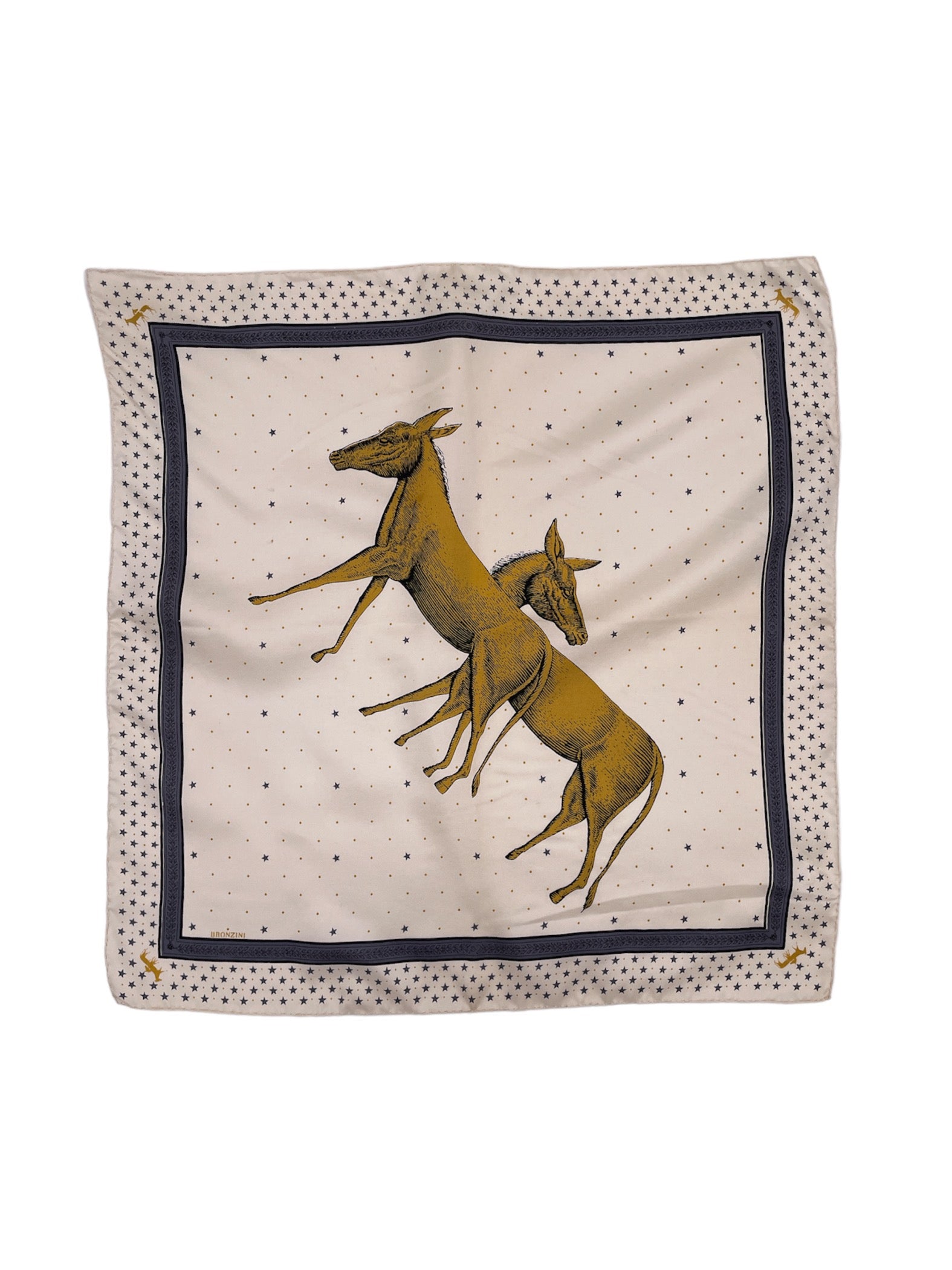Bronzini Star and Horse Print Scarf - The Kit Vintage