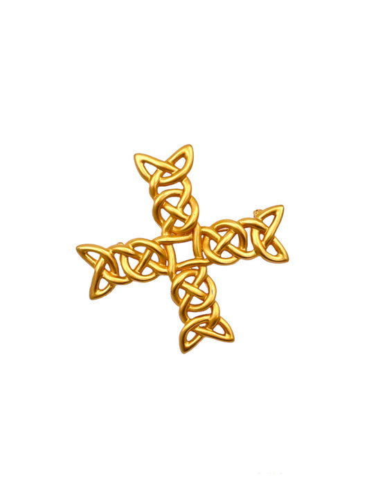 Anne Klein Gold Cross Brooch - The Kit Vintage
