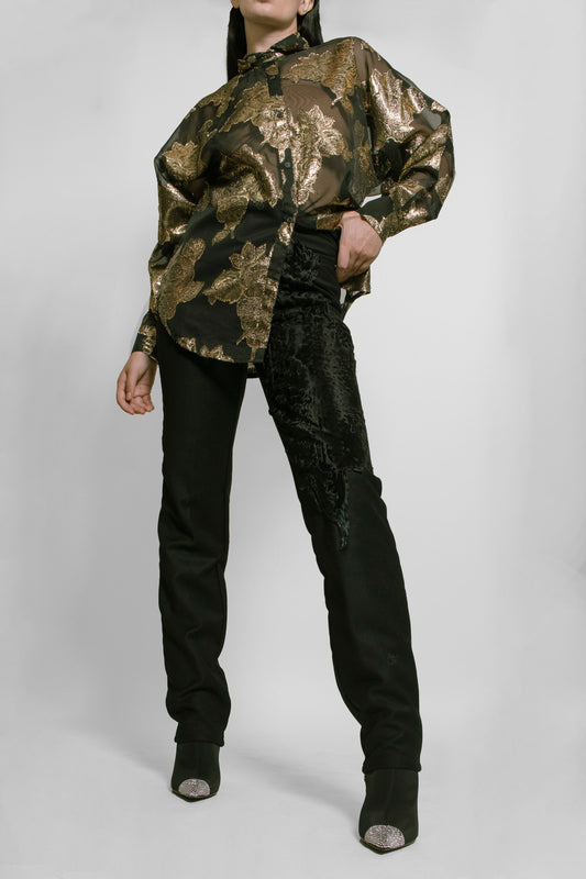 Gianfranco Ferre Jeans, velvet patchwork Pants - The Kit Vintage