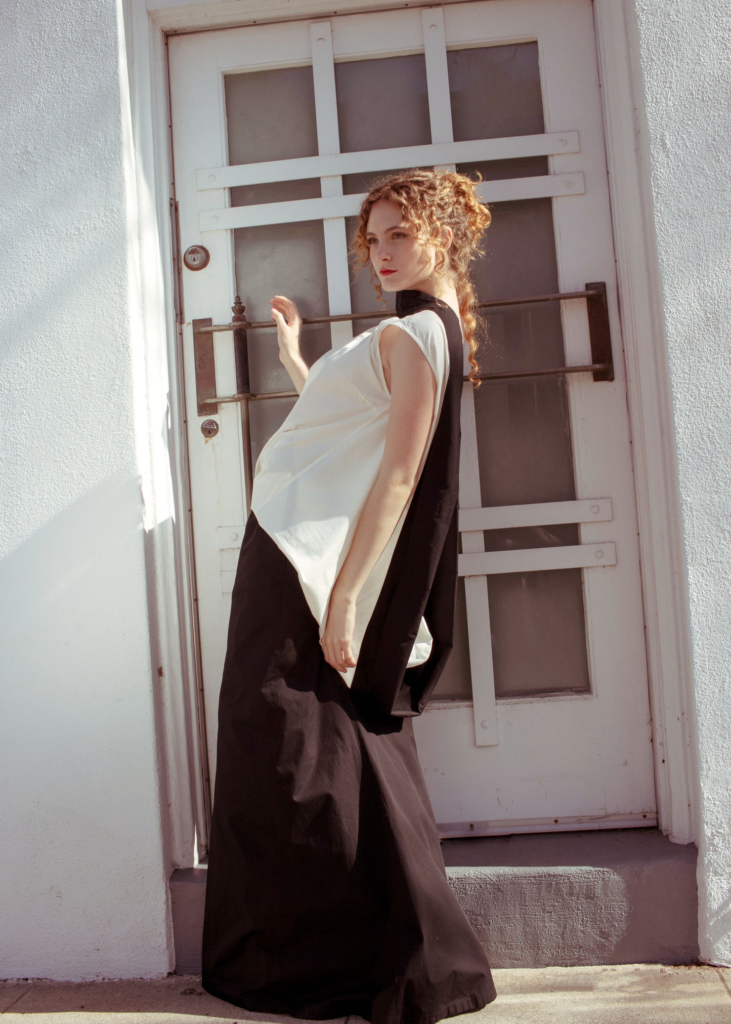 Dries Van Noten Black/White Open Back Gown