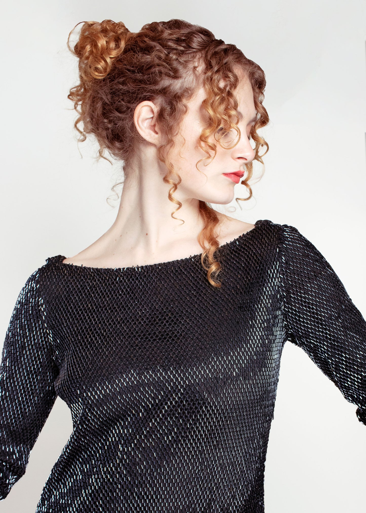 Halston Black Label Beaded Gown
